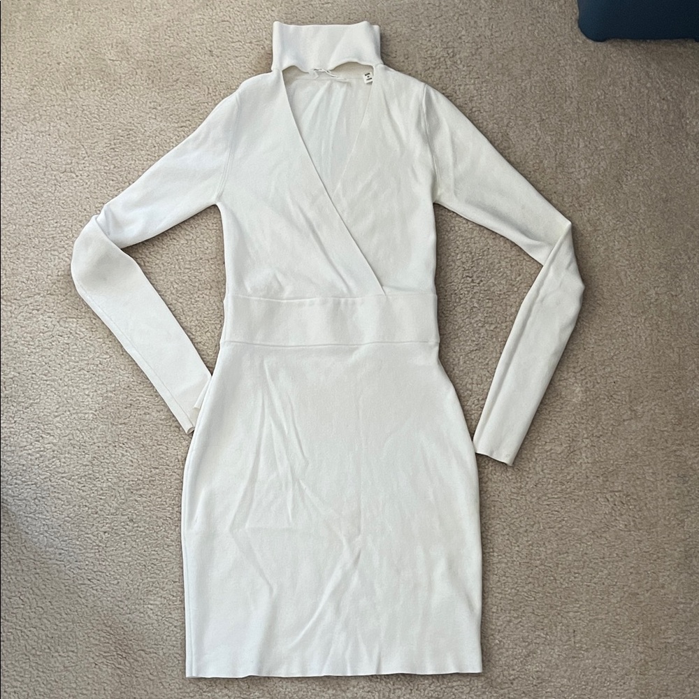 A.L.C. Cutout turtleneck Long Sleeve Wrap Dress